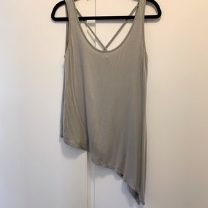 Beige Asymmetrical Flowy Tank- Medium